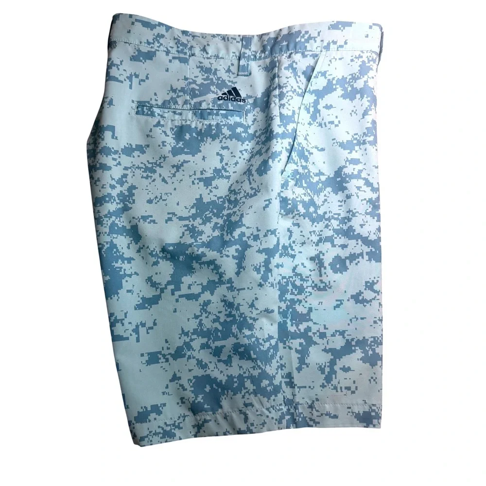Adidas Golf Shorts Mens 32 Blue Digital Camo Primegreen GM0295 EUC Stretch